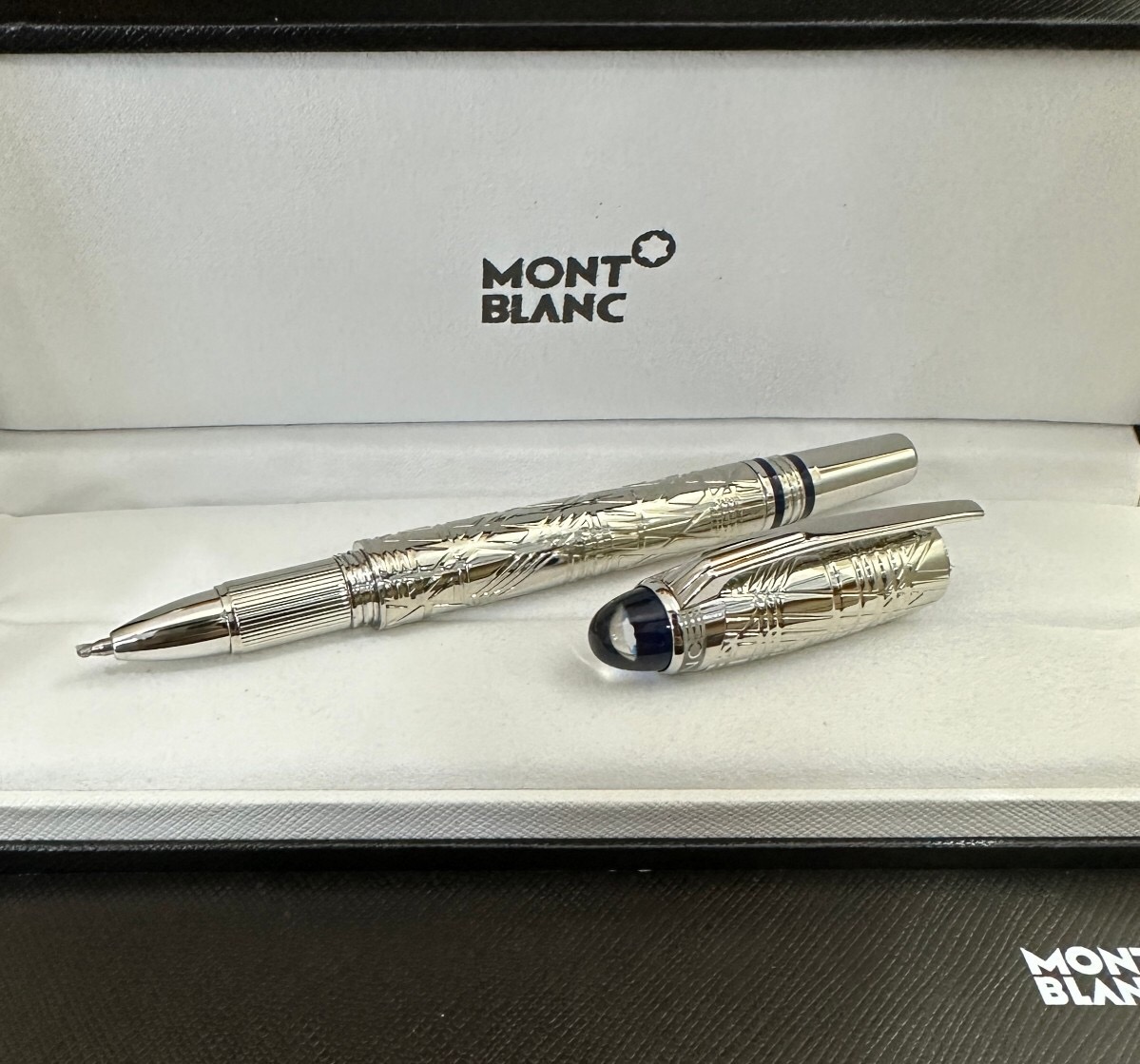 AAA Replica Montblanc StarWalker 'Space Blue' Rollerball Pen All Silver
